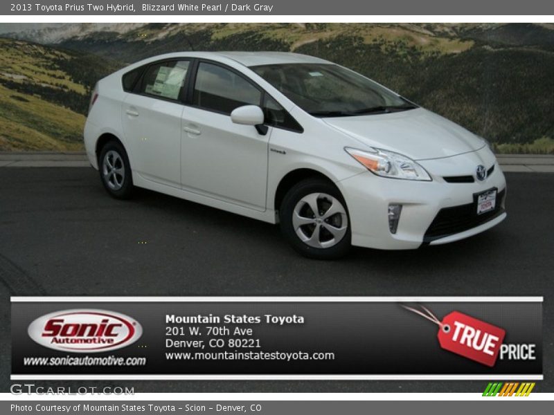Blizzard White Pearl / Dark Gray 2013 Toyota Prius Two Hybrid
