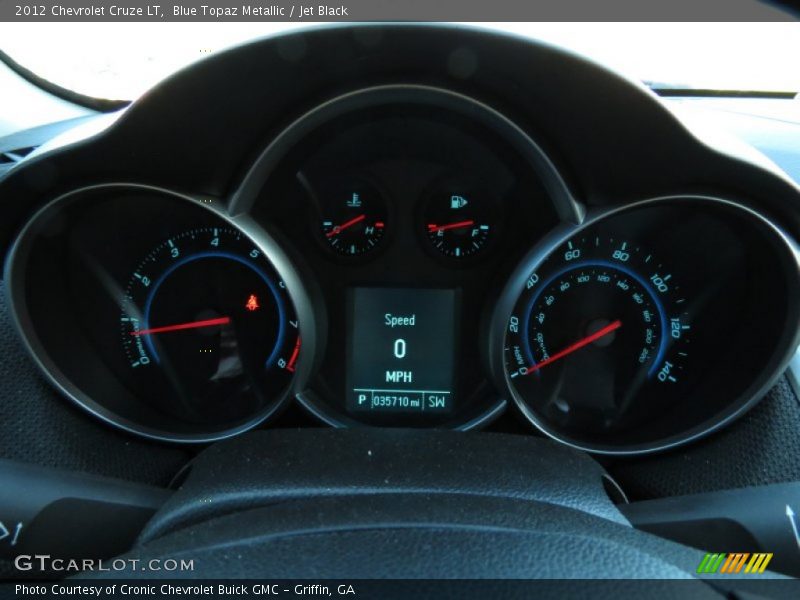 Blue Topaz Metallic / Jet Black 2012 Chevrolet Cruze LT