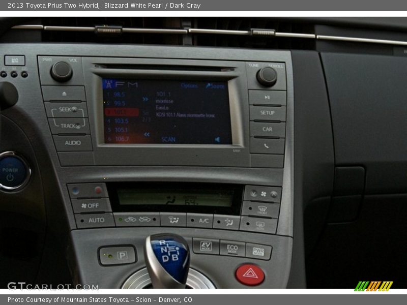 Blizzard White Pearl / Dark Gray 2013 Toyota Prius Two Hybrid