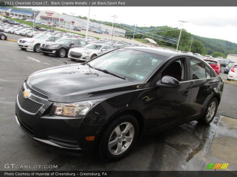 Black Granite Metallic / Jet Black/Sport Red 2011 Chevrolet Cruze LT