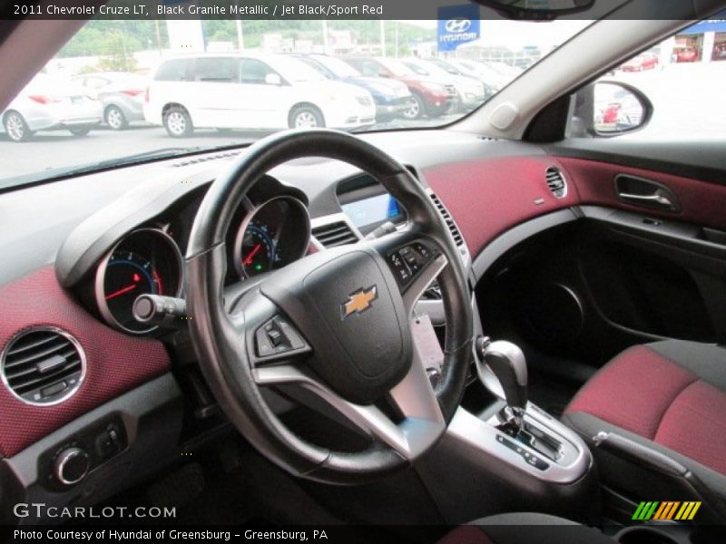 Black Granite Metallic / Jet Black/Sport Red 2011 Chevrolet Cruze LT