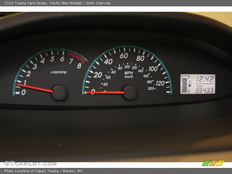 Pacific Blue Metallic / Dark Charcoal 2010 Toyota Yaris Sedan