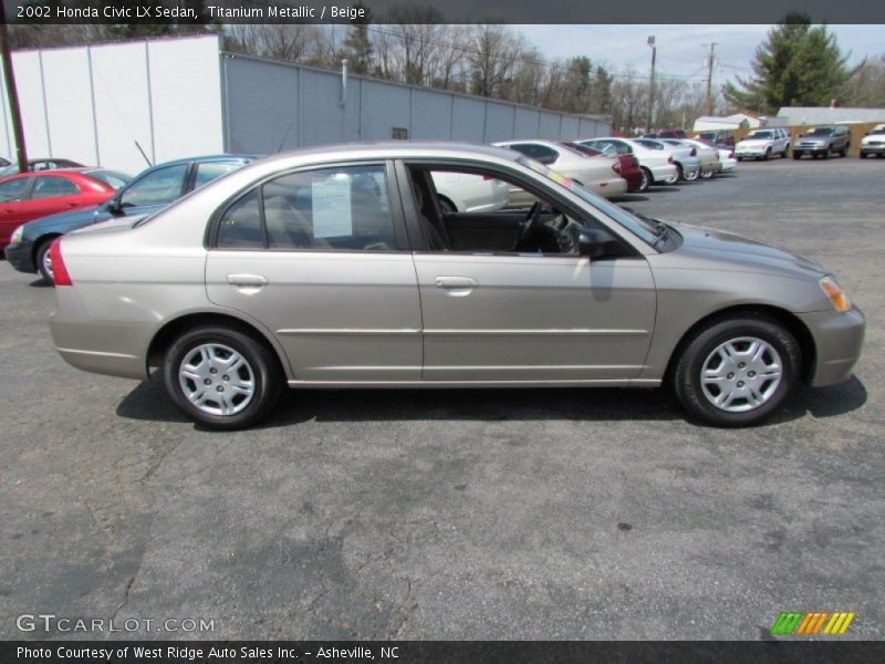 Titanium Metallic / Beige 2002 Honda Civic LX Sedan