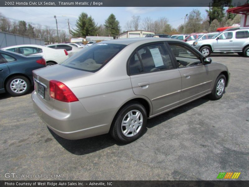Titanium Metallic / Beige 2002 Honda Civic LX Sedan