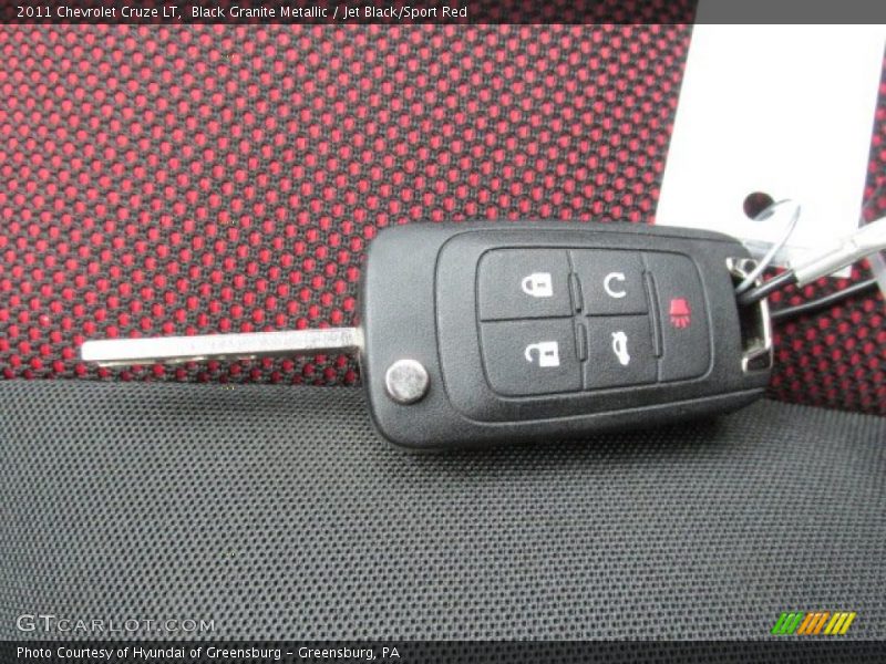 Black Granite Metallic / Jet Black/Sport Red 2011 Chevrolet Cruze LT