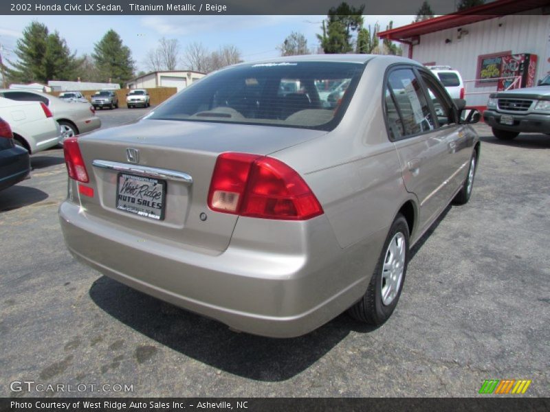Titanium Metallic / Beige 2002 Honda Civic LX Sedan