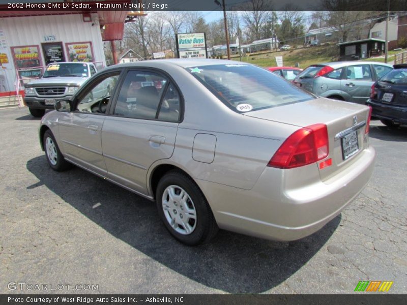 Titanium Metallic / Beige 2002 Honda Civic LX Sedan