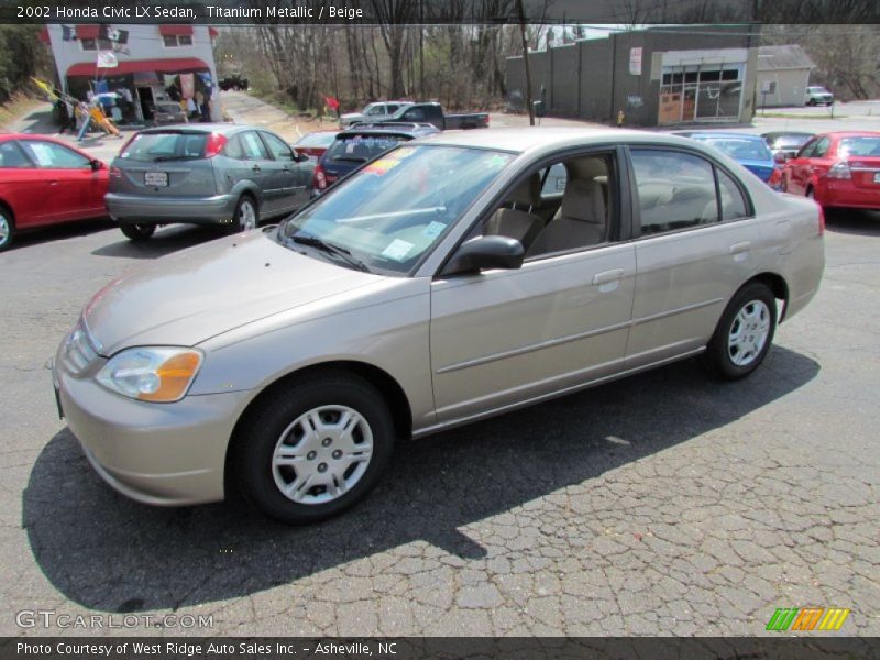 Titanium Metallic / Beige 2002 Honda Civic LX Sedan