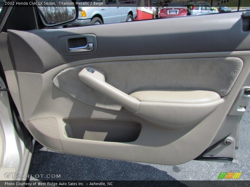 Titanium Metallic / Beige 2002 Honda Civic LX Sedan