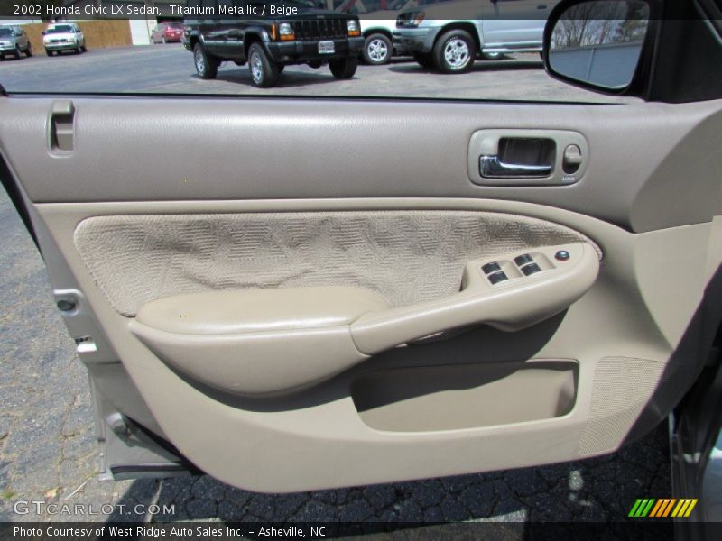 Titanium Metallic / Beige 2002 Honda Civic LX Sedan