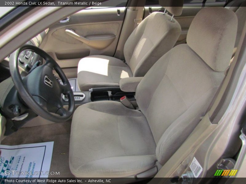 Titanium Metallic / Beige 2002 Honda Civic LX Sedan