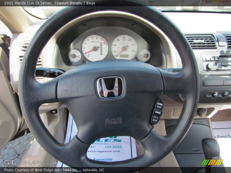 Titanium Metallic / Beige 2002 Honda Civic LX Sedan