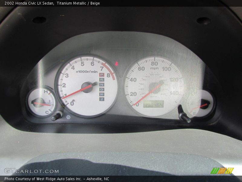 Titanium Metallic / Beige 2002 Honda Civic LX Sedan