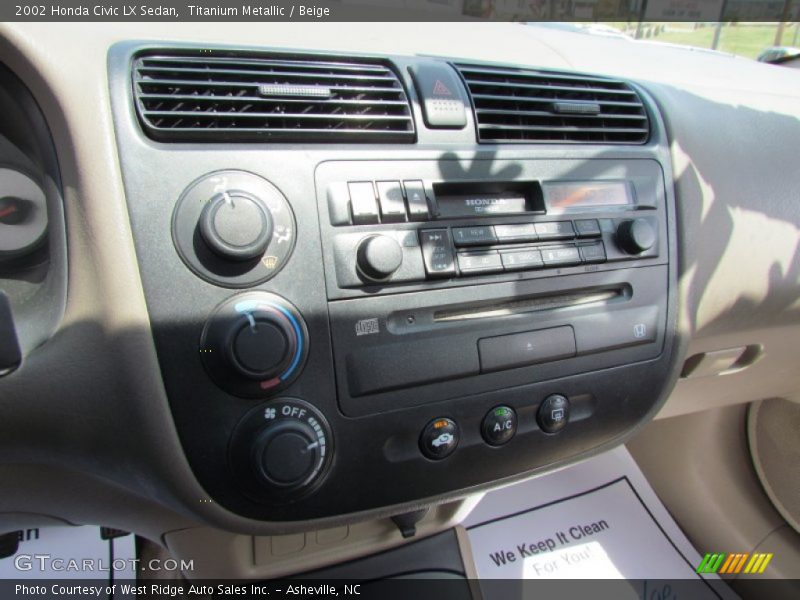 Titanium Metallic / Beige 2002 Honda Civic LX Sedan