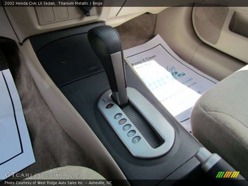 Titanium Metallic / Beige 2002 Honda Civic LX Sedan