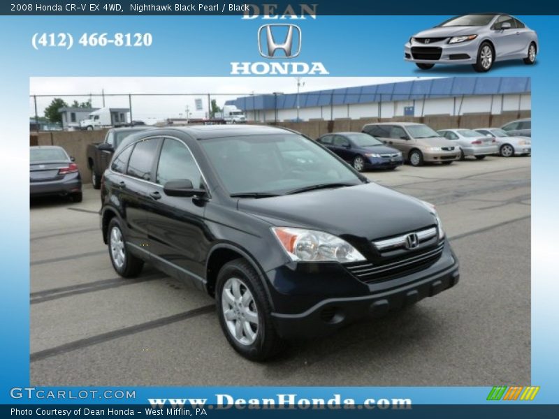 Nighthawk Black Pearl / Black 2008 Honda CR-V EX 4WD