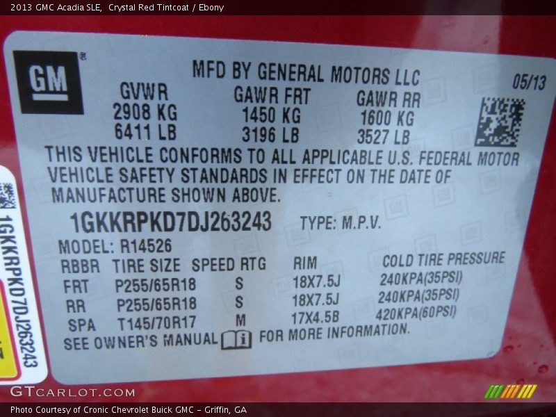 Crystal Red Tintcoat / Ebony 2013 GMC Acadia SLE