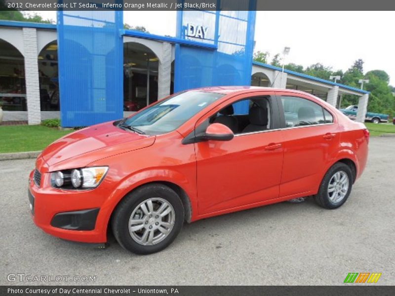 Inferno Orange Metallic / Jet Black/Brick 2012 Chevrolet Sonic LT Sedan