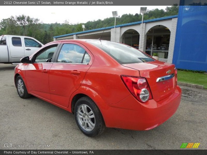 Inferno Orange Metallic / Jet Black/Brick 2012 Chevrolet Sonic LT Sedan