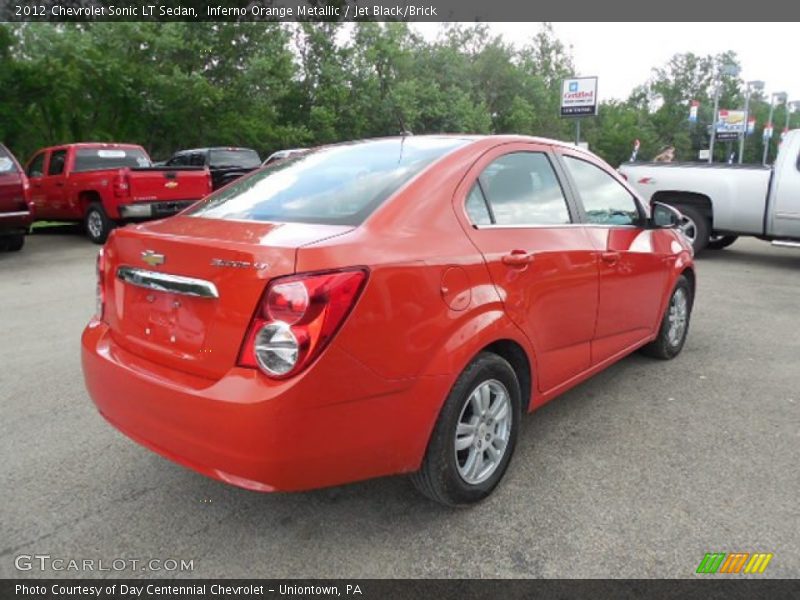 Inferno Orange Metallic / Jet Black/Brick 2012 Chevrolet Sonic LT Sedan