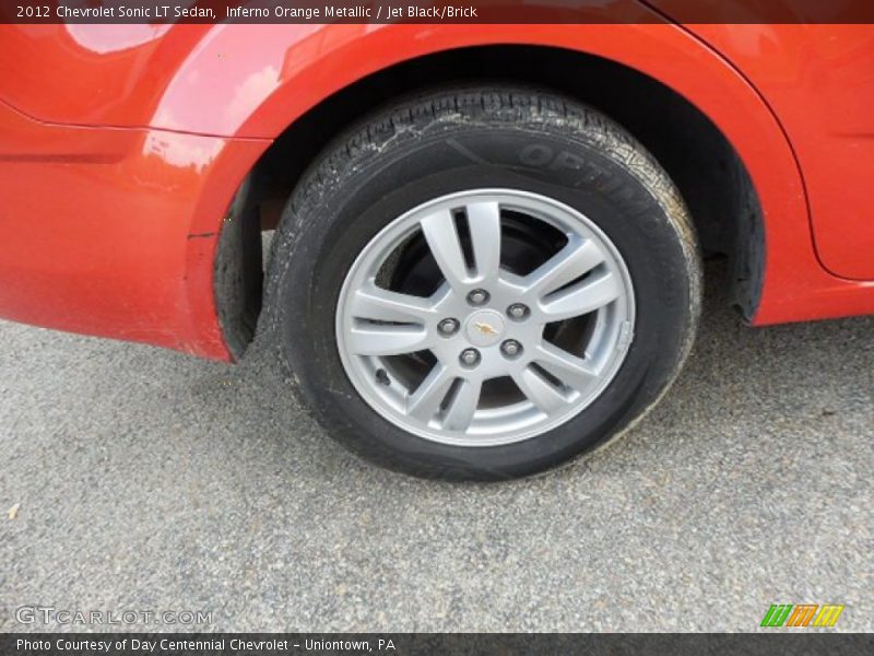 Inferno Orange Metallic / Jet Black/Brick 2012 Chevrolet Sonic LT Sedan
