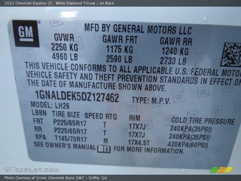White Diamond Tricoat / Jet Black 2013 Chevrolet Equinox LT