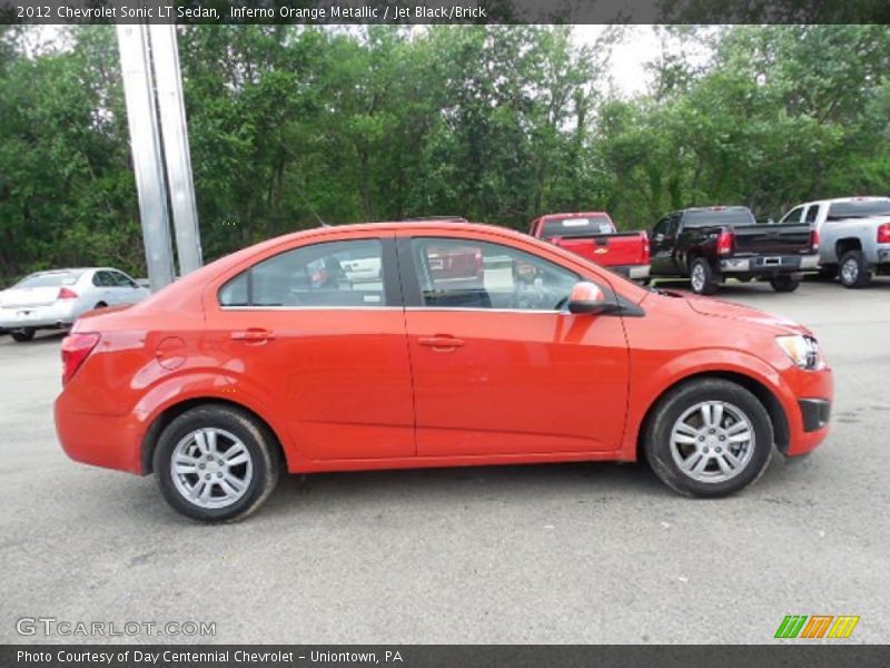 Inferno Orange Metallic / Jet Black/Brick 2012 Chevrolet Sonic LT Sedan