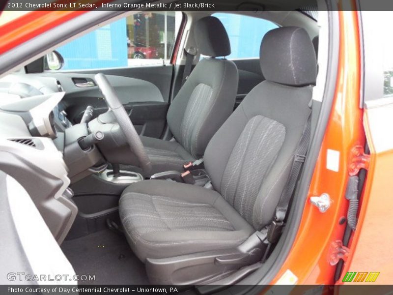 Inferno Orange Metallic / Jet Black/Brick 2012 Chevrolet Sonic LT Sedan