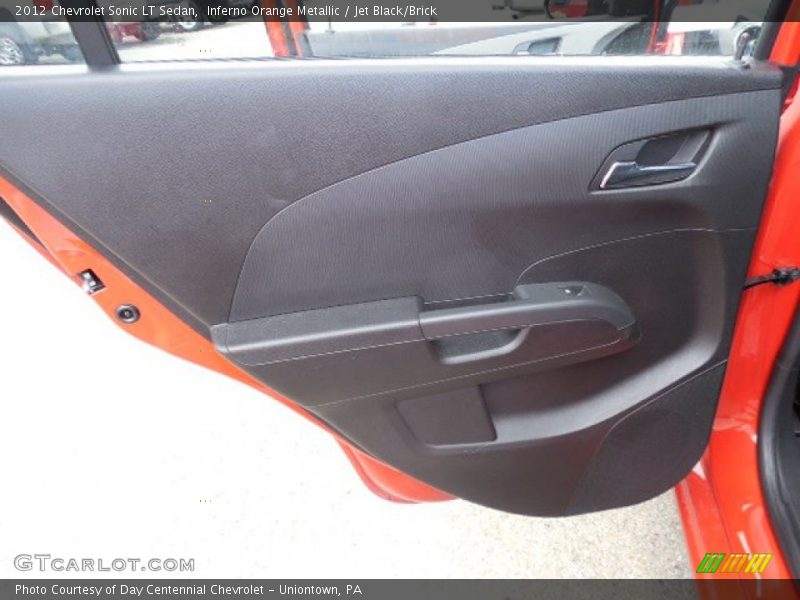 Inferno Orange Metallic / Jet Black/Brick 2012 Chevrolet Sonic LT Sedan