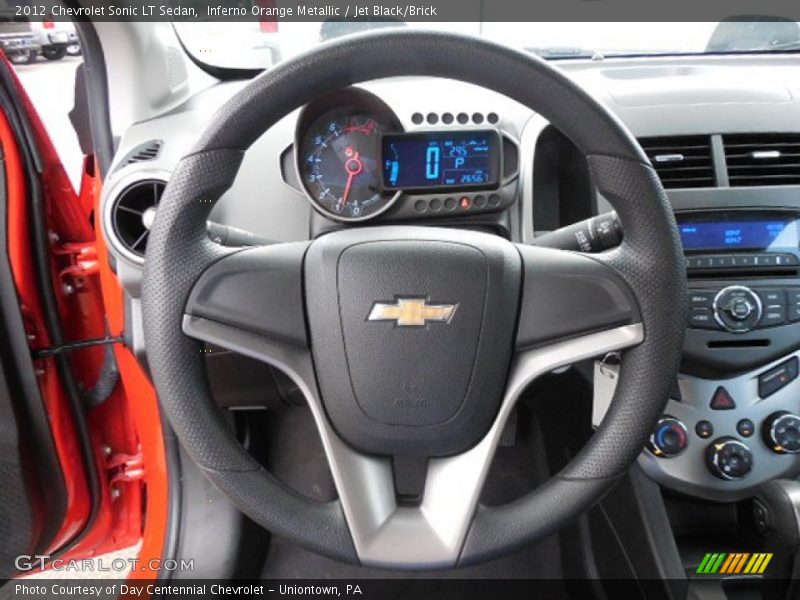 Inferno Orange Metallic / Jet Black/Brick 2012 Chevrolet Sonic LT Sedan