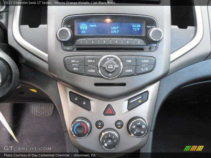 Inferno Orange Metallic / Jet Black/Brick 2012 Chevrolet Sonic LT Sedan
