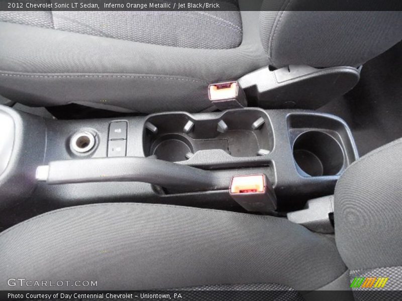 Inferno Orange Metallic / Jet Black/Brick 2012 Chevrolet Sonic LT Sedan