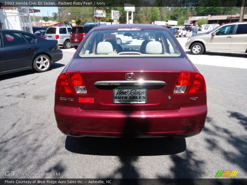 Radiant Ruby Pearl / Ivory 2003 Honda Civic EX Sedan
