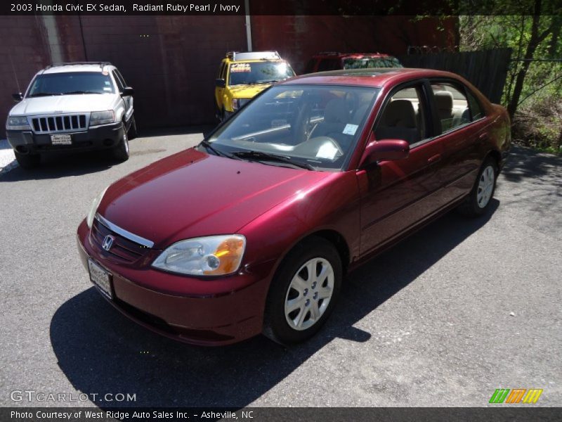 Radiant Ruby Pearl / Ivory 2003 Honda Civic EX Sedan