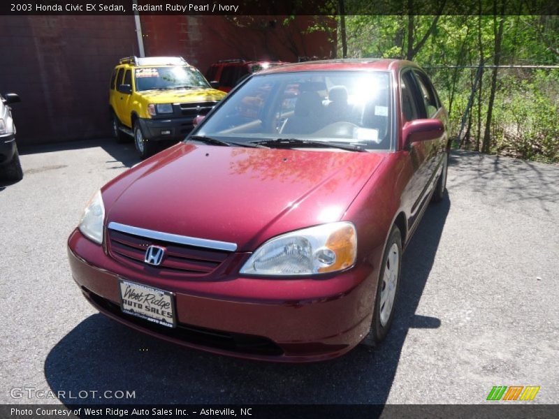 Radiant Ruby Pearl / Ivory 2003 Honda Civic EX Sedan
