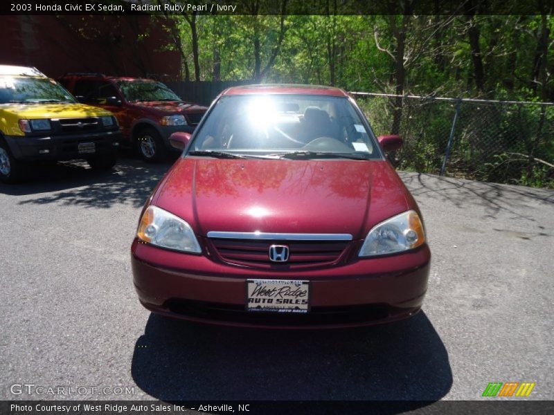 Radiant Ruby Pearl / Ivory 2003 Honda Civic EX Sedan