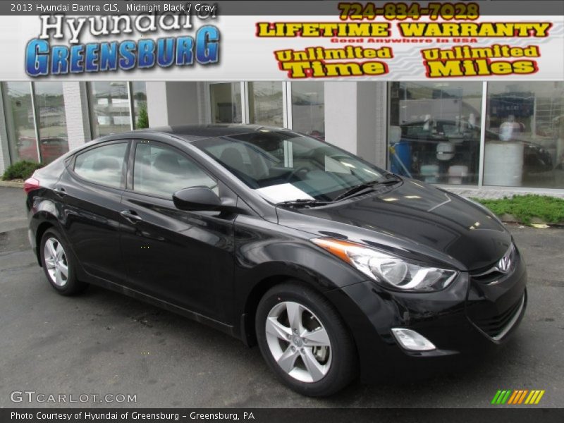 Midnight Black / Gray 2013 Hyundai Elantra GLS