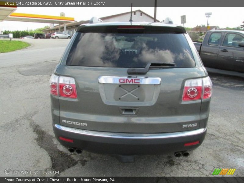 Gray Green Metallic / Ebony 2011 GMC Acadia SL AWD