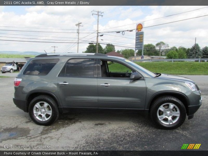 Gray Green Metallic / Ebony 2011 GMC Acadia SL AWD