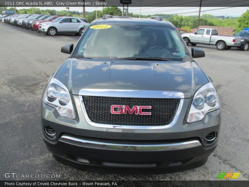 Gray Green Metallic / Ebony 2011 GMC Acadia SL AWD