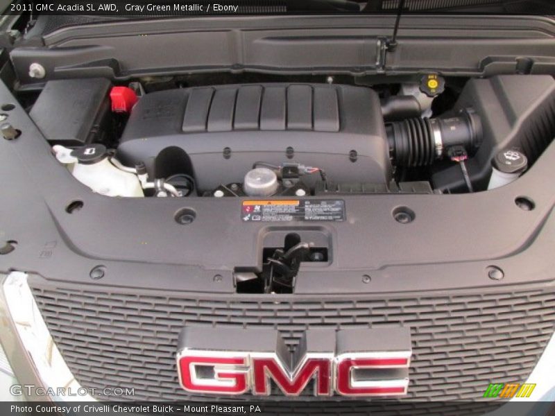Gray Green Metallic / Ebony 2011 GMC Acadia SL AWD