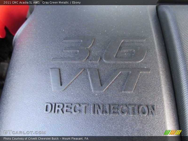 Gray Green Metallic / Ebony 2011 GMC Acadia SL AWD