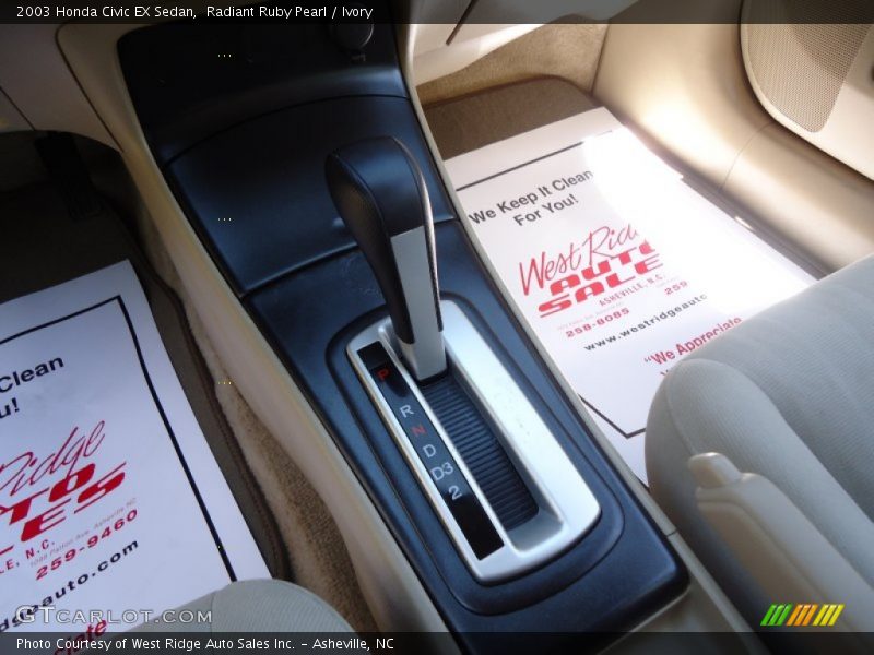 Radiant Ruby Pearl / Ivory 2003 Honda Civic EX Sedan