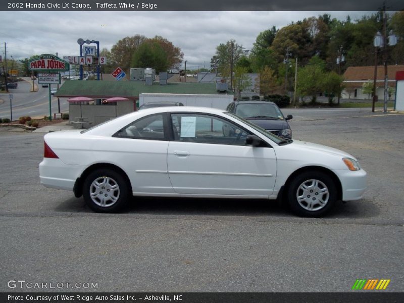 Taffeta White / Beige 2002 Honda Civic LX Coupe