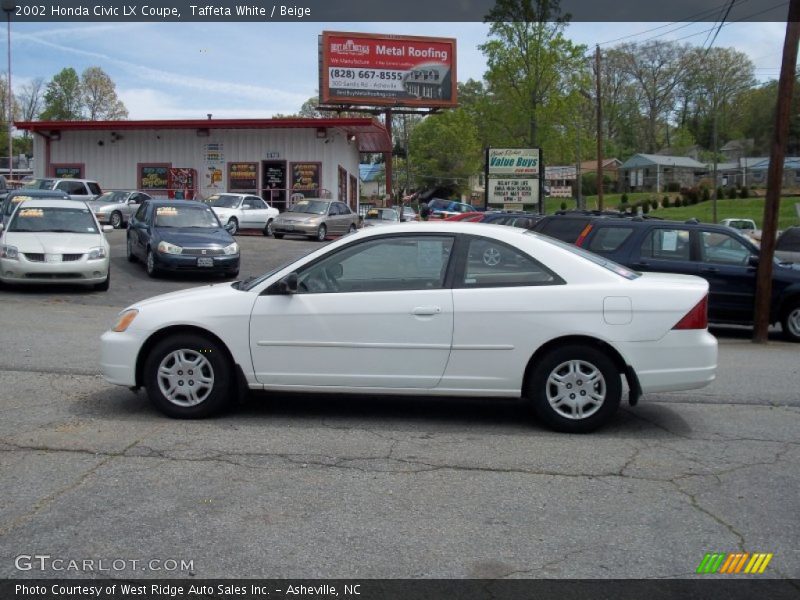 Taffeta White / Beige 2002 Honda Civic LX Coupe