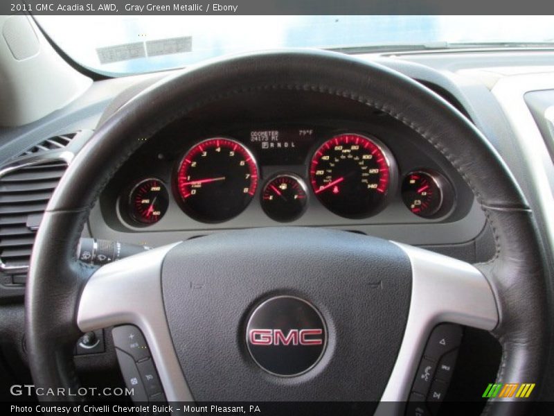 Gray Green Metallic / Ebony 2011 GMC Acadia SL AWD