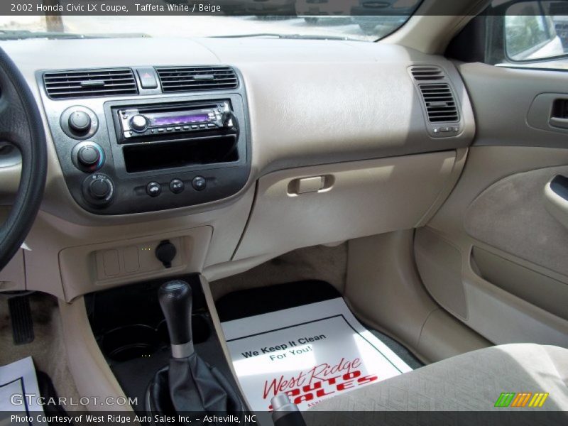 Taffeta White / Beige 2002 Honda Civic LX Coupe