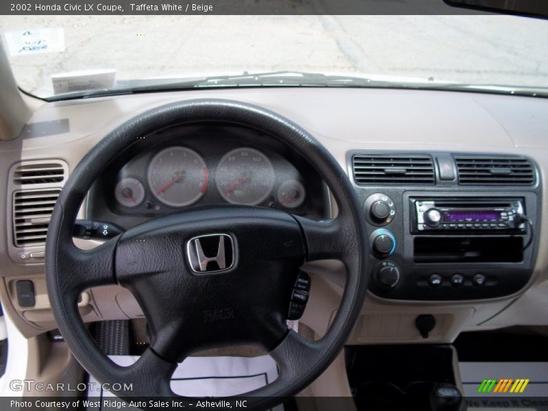 Taffeta White / Beige 2002 Honda Civic LX Coupe