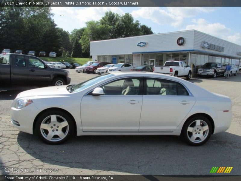 White Diamond Tricoat / Cocoa/Cashmere 2010 Chevrolet Malibu LT Sedan