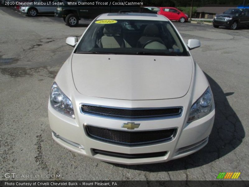 White Diamond Tricoat / Cocoa/Cashmere 2010 Chevrolet Malibu LT Sedan